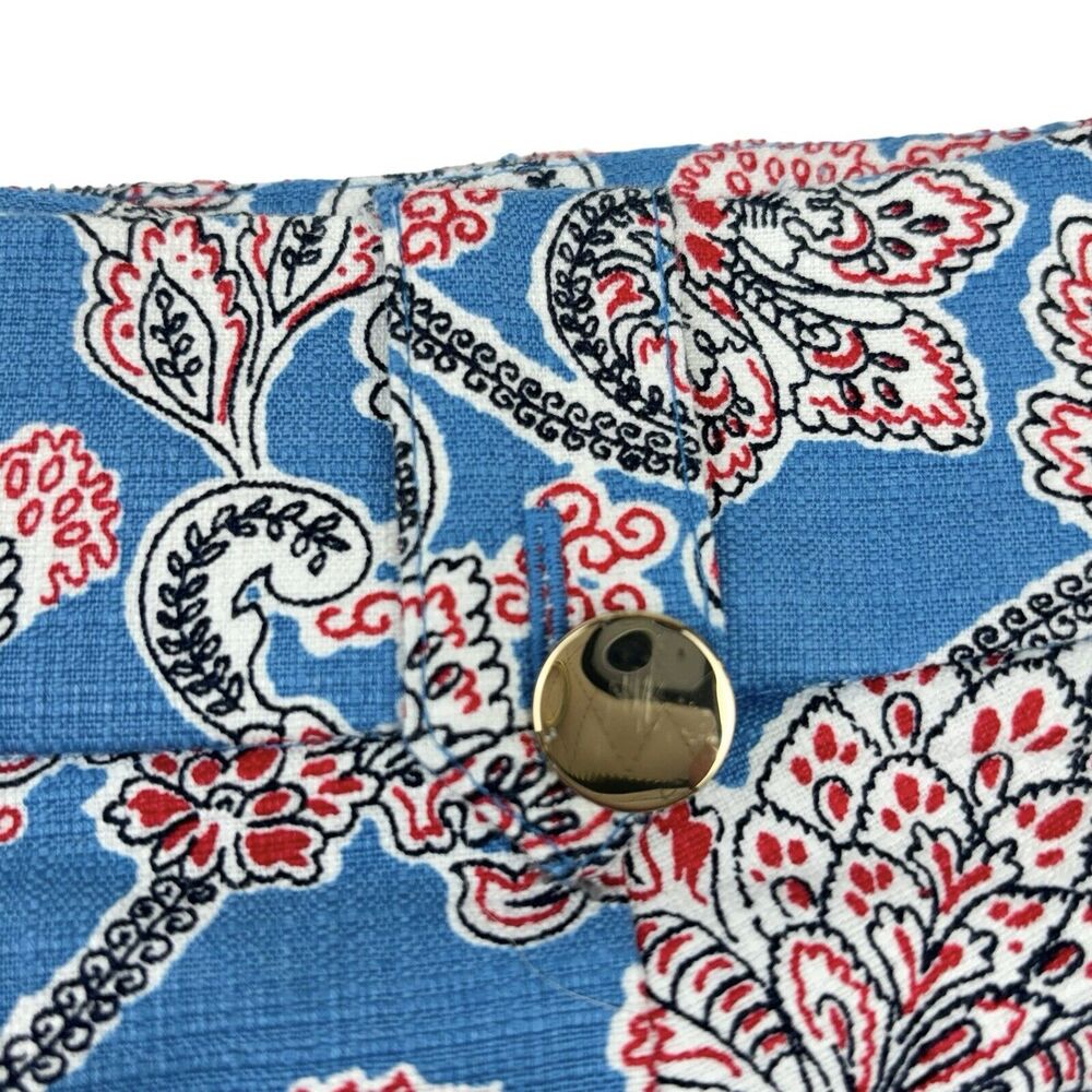 NWT Ann Taylor LOFT Paisley Riviera Shorts with 4 Inch Inseam Sz 0 Blue Cotton - Picture 9 of 11